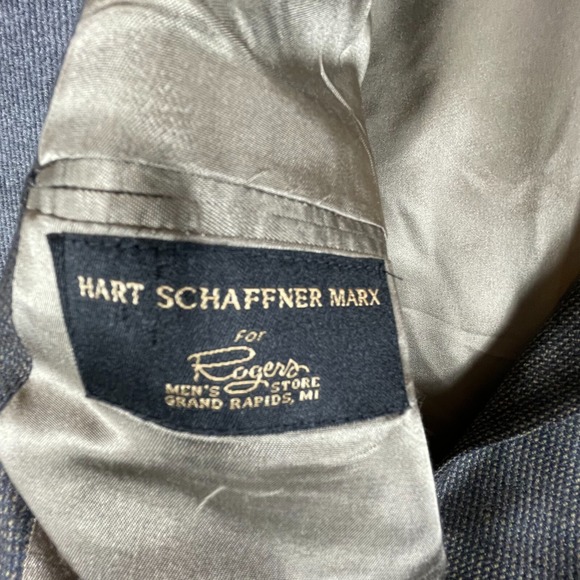 Hart Schaffner Marx Jacket Mens 42‎ R Gray Wool Blazer Sports Coat Wedding Retro - Picture 8 of 15
